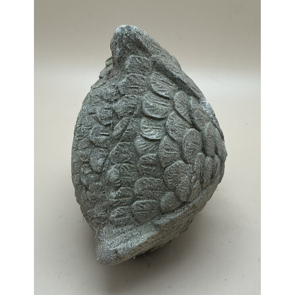 Vintage‎ Cast Stone Decorative Resting Snowy Owl Head Figurine Sculpture - Picture 4 of 8